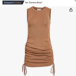 Brown scrunchy lioness dress